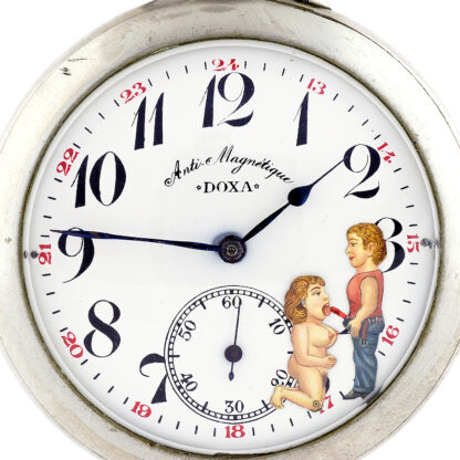 DOXA. Reloj Erótico de bolsillo, lepine y remontoir. Automatón. Ca. 1906.